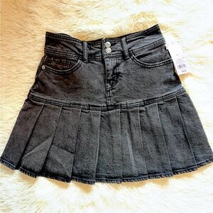 Wild Fable Women’s Black Pleated Denim Mini Skirt NWT Ladies XS (0)